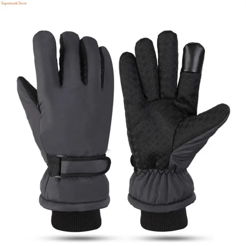 Q5WE Adult Teens Skiing Gloves Waterproof Windproof Warmth Outdoor Sports Necessaries