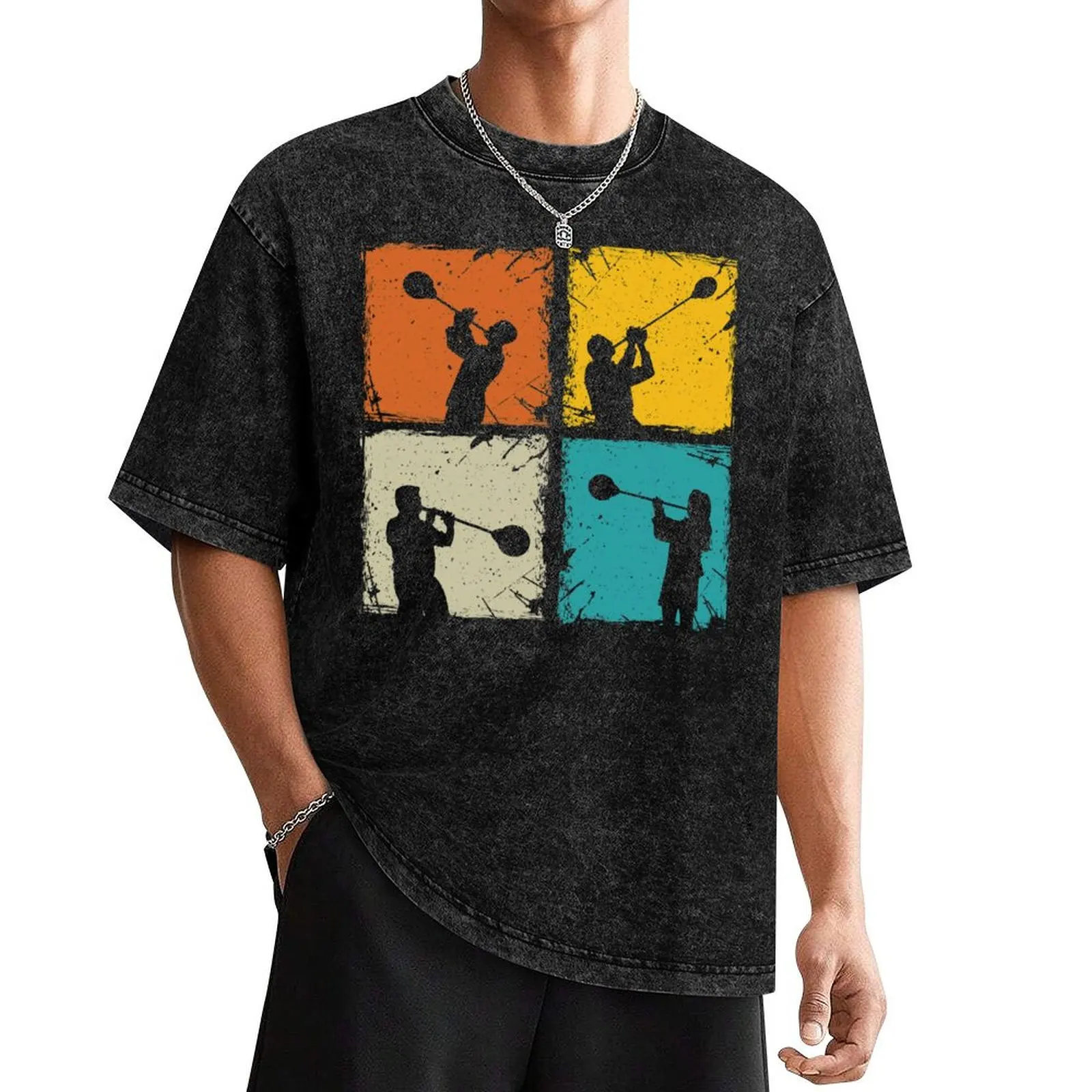 

Glass blowing retro squares glassworking - glass blower gift T-Shirt T-shirts oversize plain T-shirts man plain t shirts men