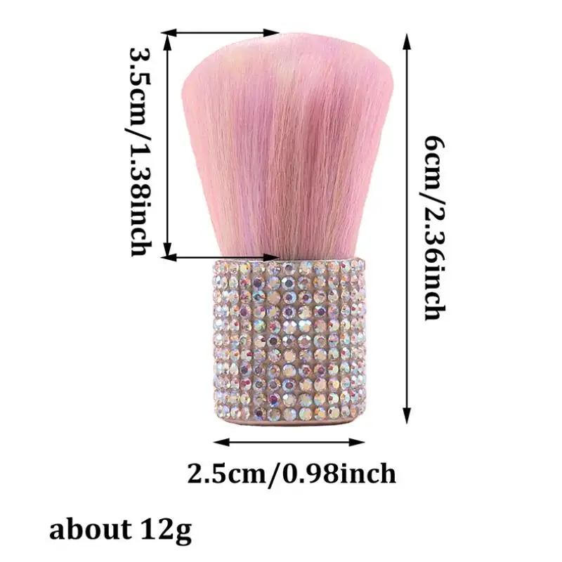 1PC Make-upborstel Strass Bling Handvat Nagels Art Reinigingsborstel Nagelpoeder Stofborstel Blush Borstel Manicure Gereedschapsbenodigdheden
