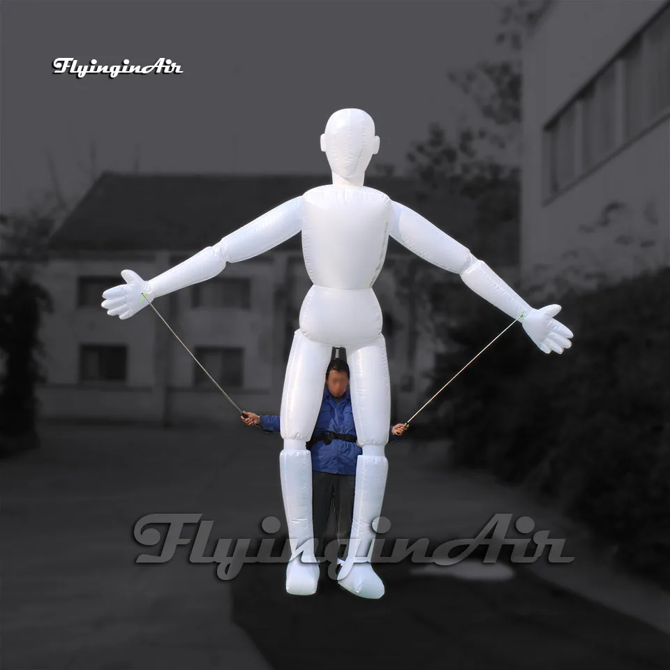 White Walking Inflatable Dummy Model Puppet Carnival Stage Performance Mannequin Blow Up Alien Costume For Parade Show