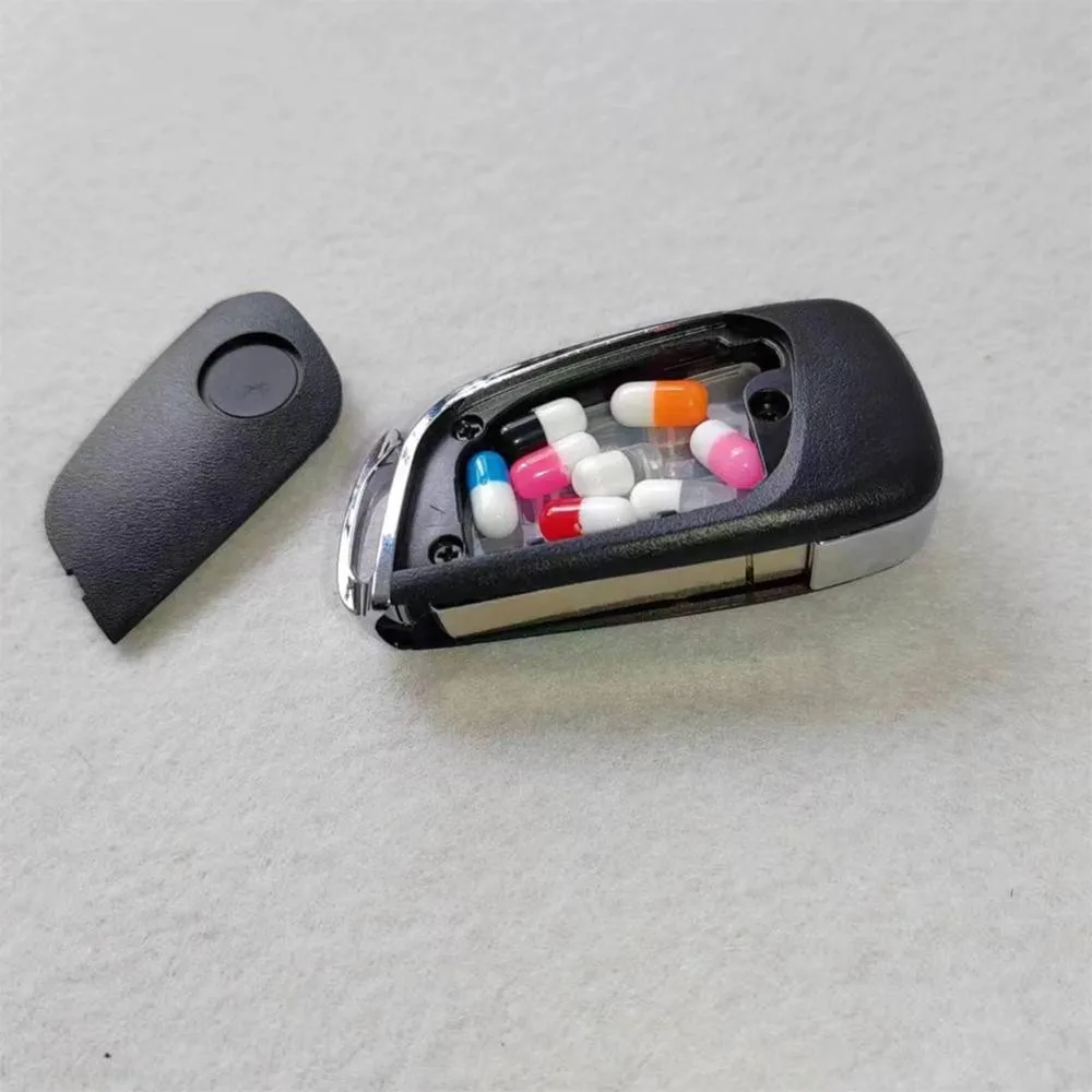 1Pc Mini Hidden Safe Box Creative Empty Car Key Secret Compartment Stash Box Car Key Hide and Store for Money Pills Coin Key