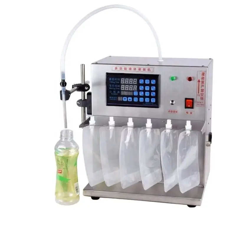 Semi-Auto Doyback Stand Up Pouch Filling Machine Stand Up Pouch with Six Slot For Stand  Bag And Fruit Juice Water And Milk