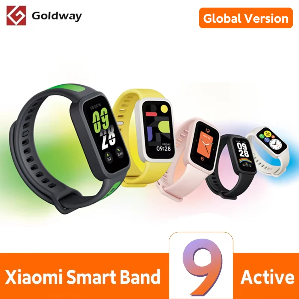Глобальная версия Xiaomi Mi Band 9 активный 18 дней автономной работы браслет 1,47 дюйма экран 60 Гц Mi Fitness Smart Band 50 спортивных режимов