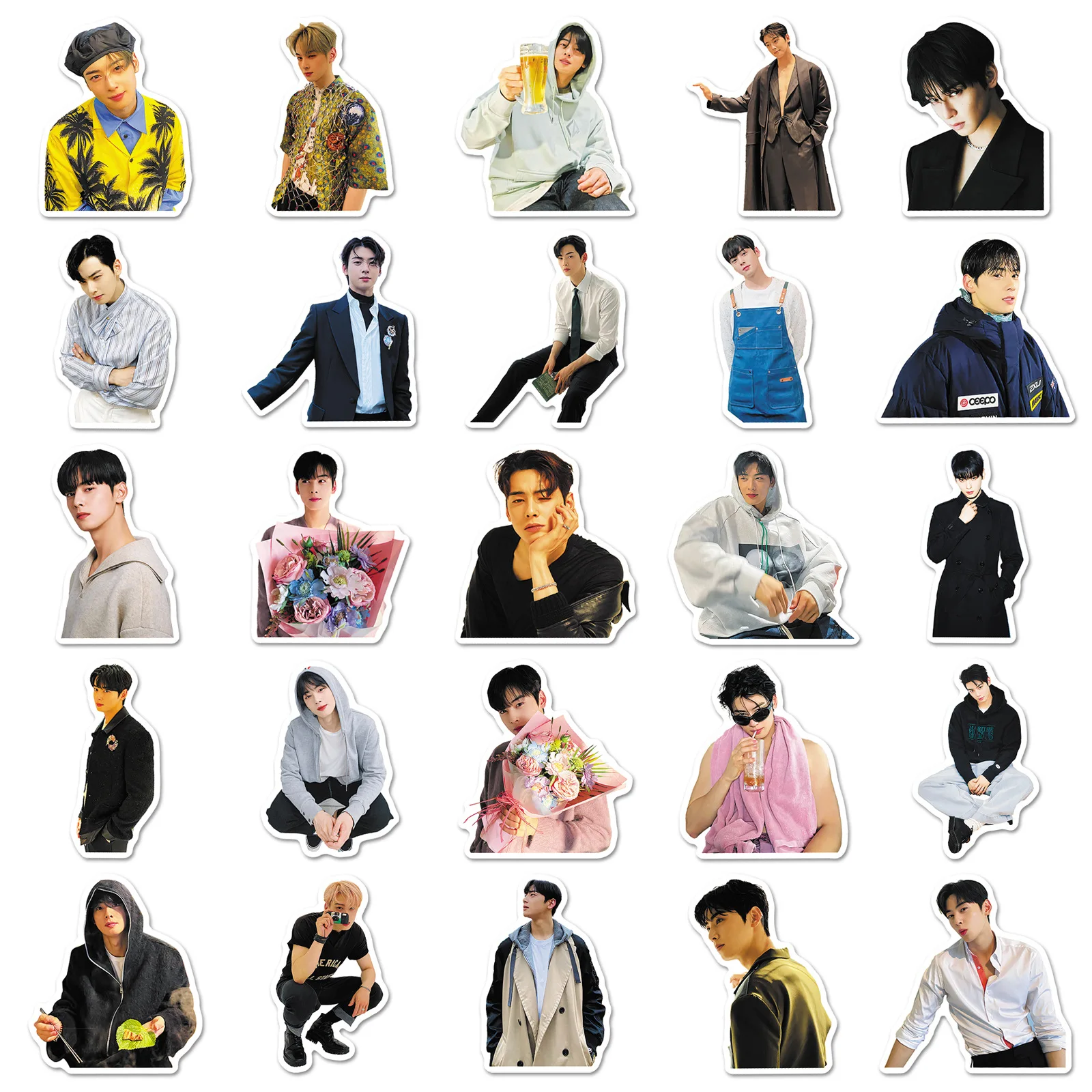 

50PCS Cha EunWoo Graffiti Korean Star Astro KPOP Decorative Mobile Case Laptop iPad Gift Waterproof Sticker Kids Toy