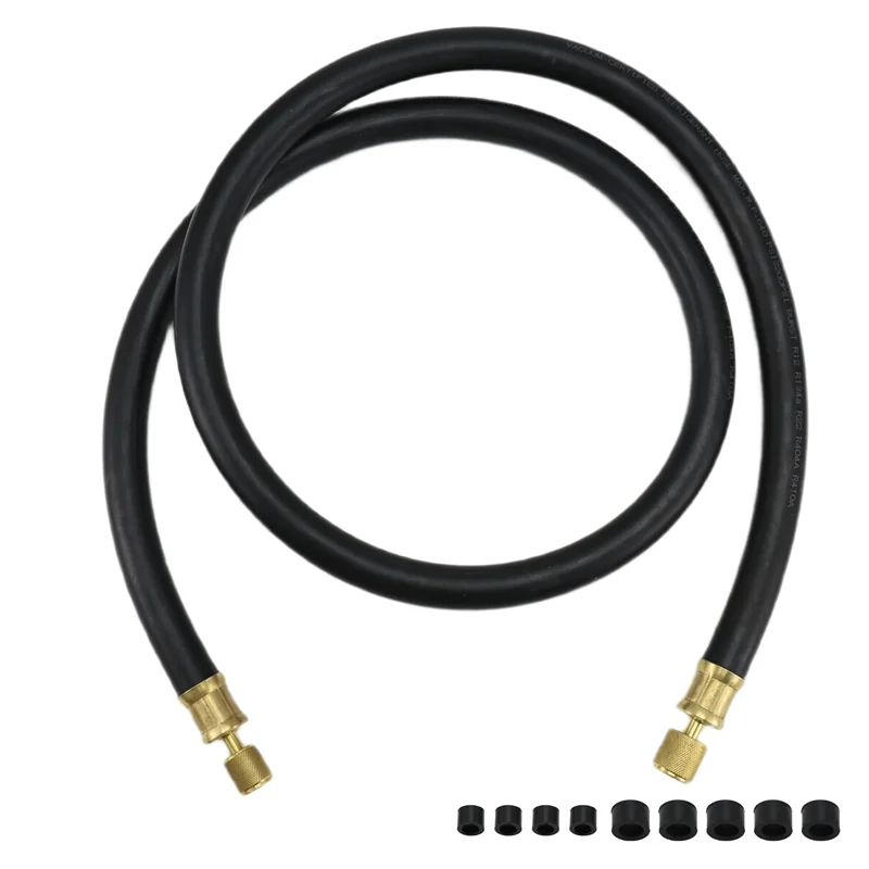 

Шланг холодоагента MOPHE с высоким расходом диаметром 1/2 дюйма — черный, длина 6 футов, фитинги от 3/8 до 1/4 дюйма