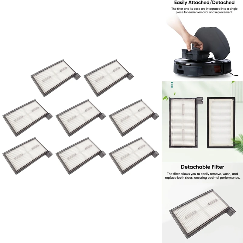 Filtros lavables de repuesto para aspiradoras Robot Eufy X8 Pro / X8 Pro SES, accesorios, filtro HEPA
