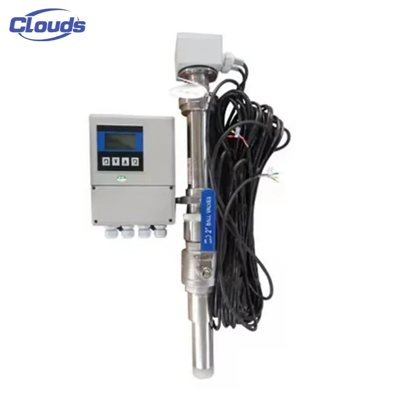 Clouds OEM ODM 4-20mA Modbus RS485 RS232 Hart Magnetic flow meter for liquid 2.5% accuracy plug-in Electromagnetic flowmeter