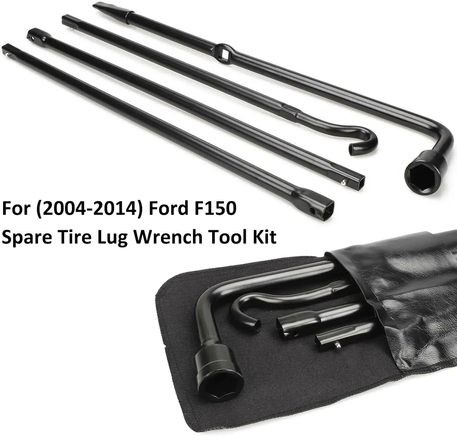 Compatible with Chevrolet Silverado & GMC Sierra 1500 2500 3500 (2000-2014) – Tire Lug Wrench & Jack Tool Kit with Extension, Spare Tire Change Kit in Storage Bag