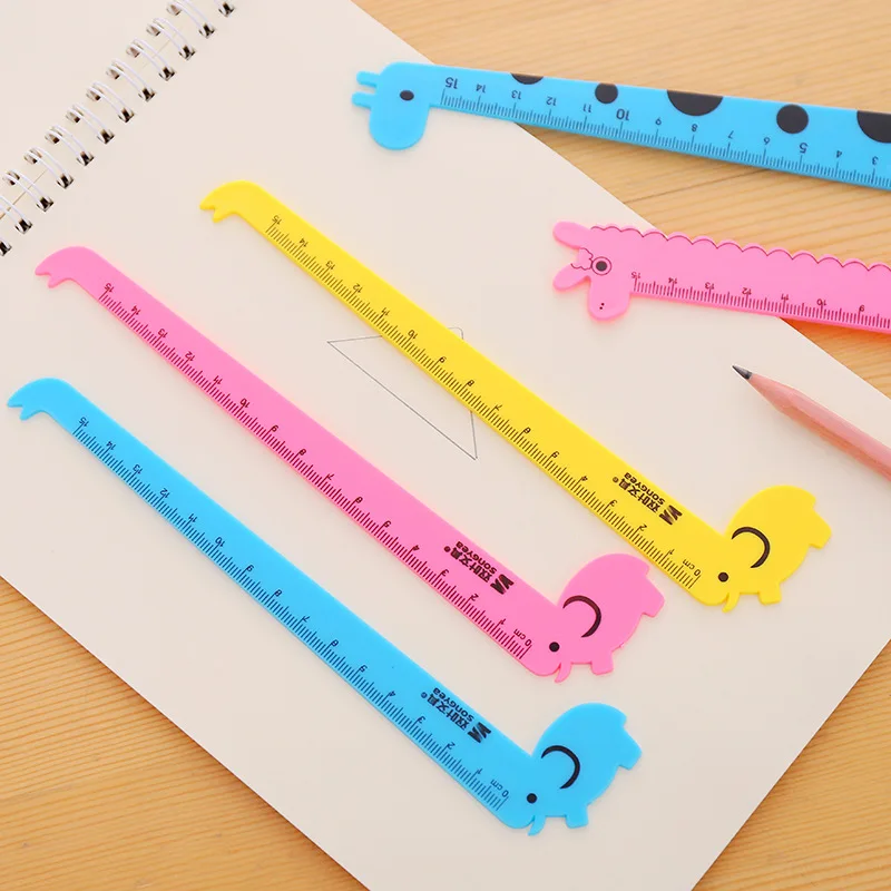 2 Pcs Giraffe Ruler Kawaii Accessories Cute Ruler Novelty Stationery Patchwork Ruler of Drafting Rules Kids Stationery