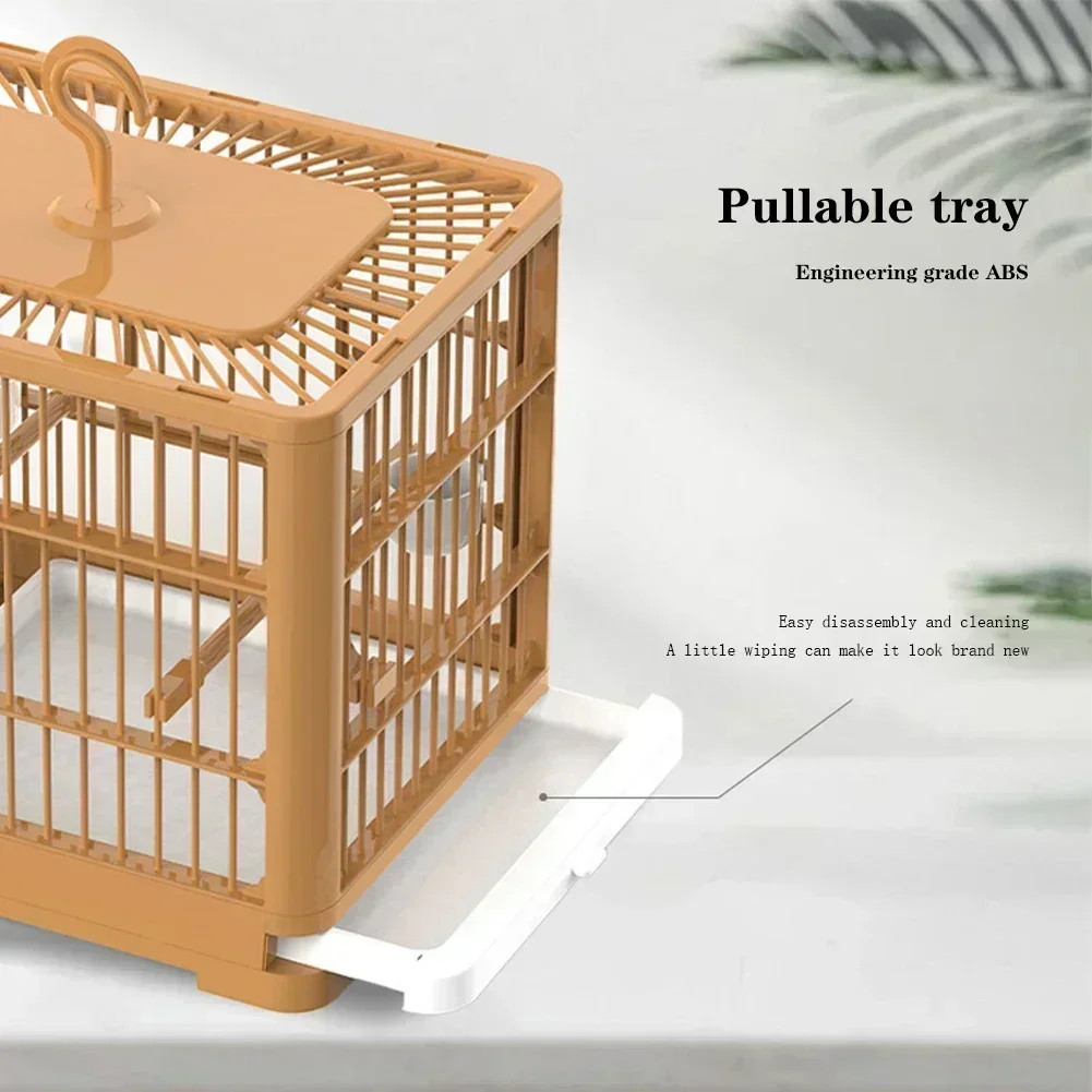 Portable Bird Container Bird Travel Carrier Bird Cage with Handle Large Space Breathable Foldable Bird Cage Set Bird Accessories