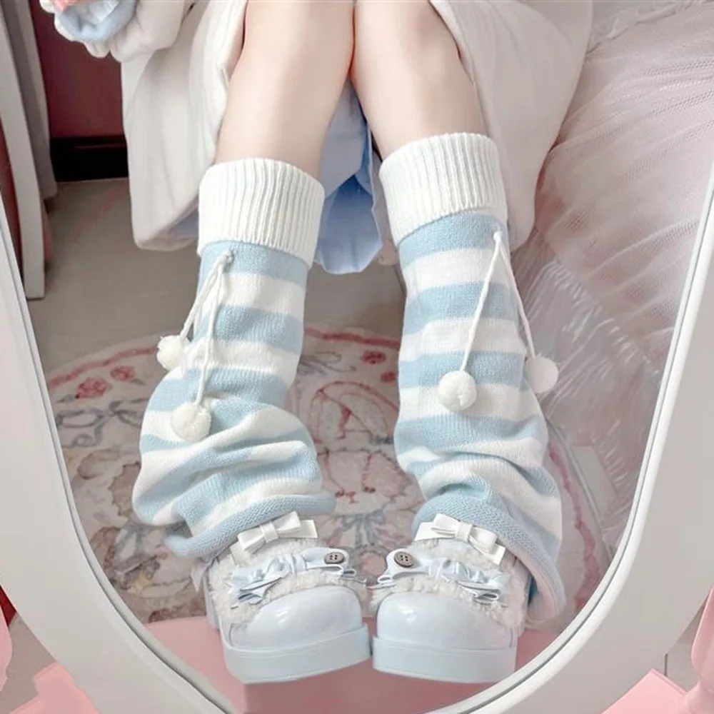 

Оригинальные гетры Y2K, синие, белые полоски, субкультура, носки с напуском, стиль Харадзюку, крылья, труба, чехол для ног