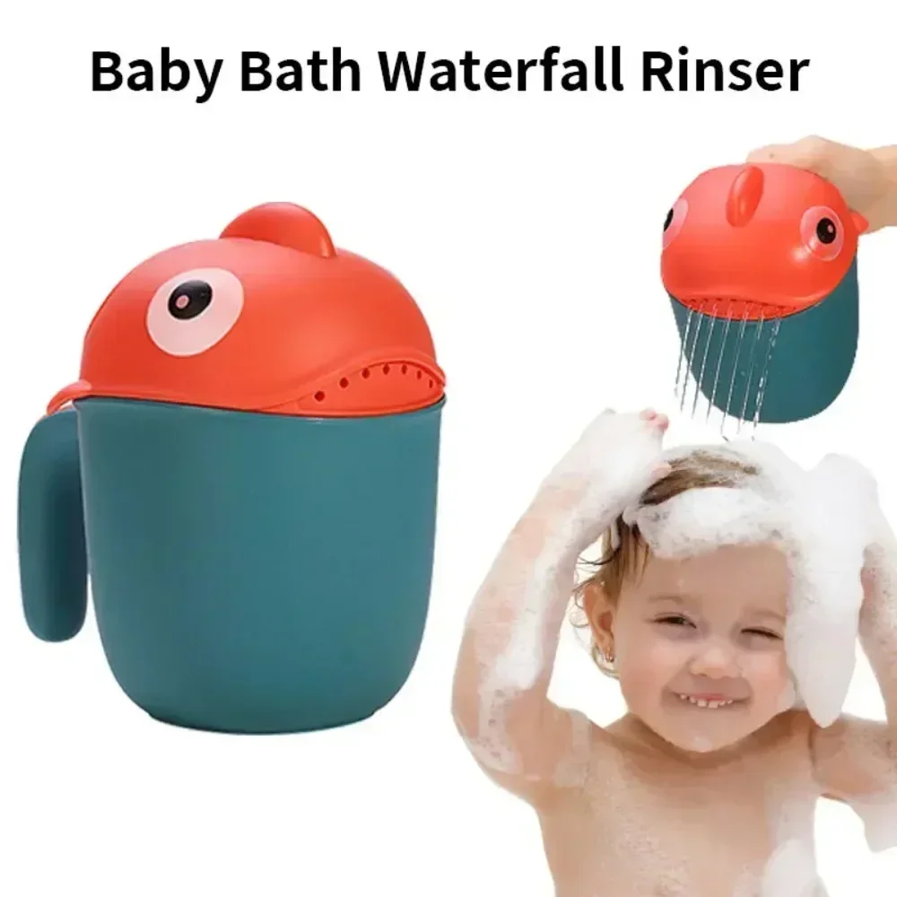 1PCS Babybath Clownfish Bath Waterfall Rinser Kids Bath Shampoo Cup Multi-Function Spoons Shower Toys for Children Washing Head