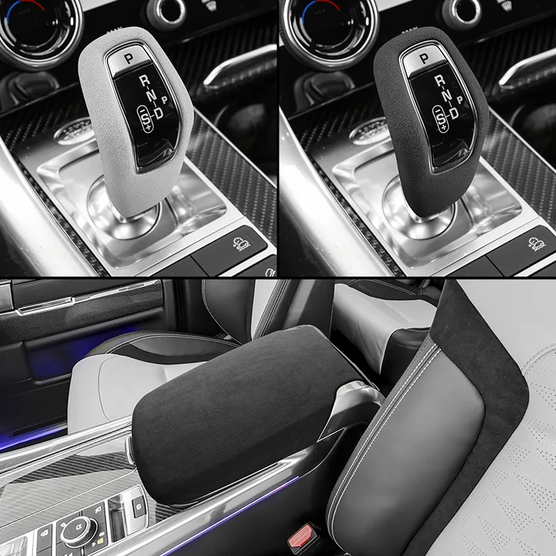 Voor Land Rover Range Rover Sport 2018 - 2022 Alcantara Versnellingspook Knop, Armsteun Deksel Cover Overlay Paneelschaal Interieurs