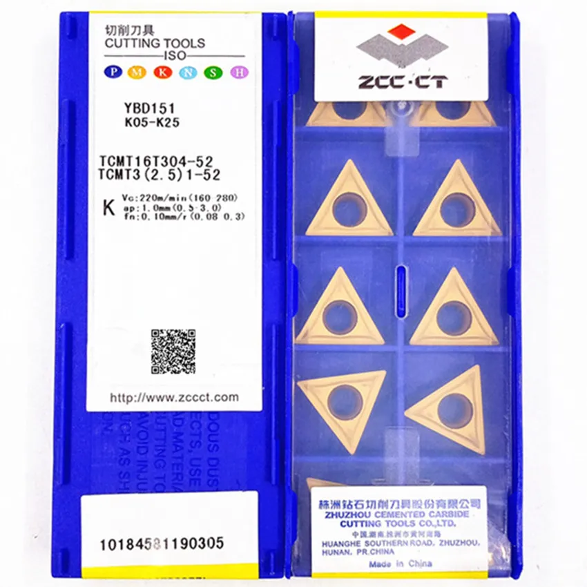 

TCMT16T304-52 YBD151/TCMT16T308-52 YBD151/TCMT16T304-52 YBM251/TCMT16T308-52 YBM251 TCMT16T3 ZCC.CT Твердосплавная пластина с ЧПУ 10 шт./кор.
