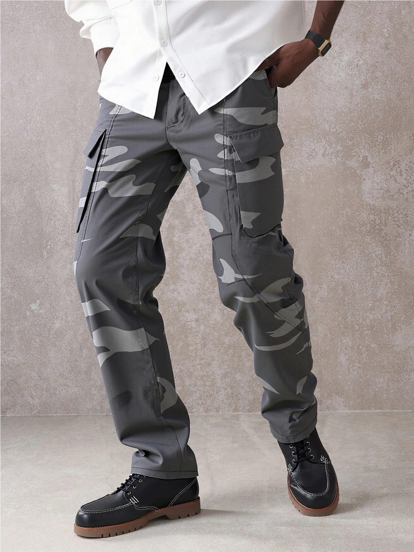 

Мужские повседневные брюки, модные камуфляжные прямые повседневные брюки, трендовые базовые тактические брюки для мужчин