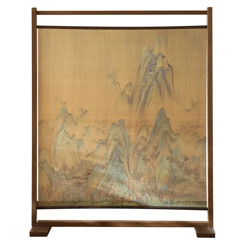 

New Chinese style solid wood seat screen blocking screen partition entrance hotel office decoration bamboo barrier