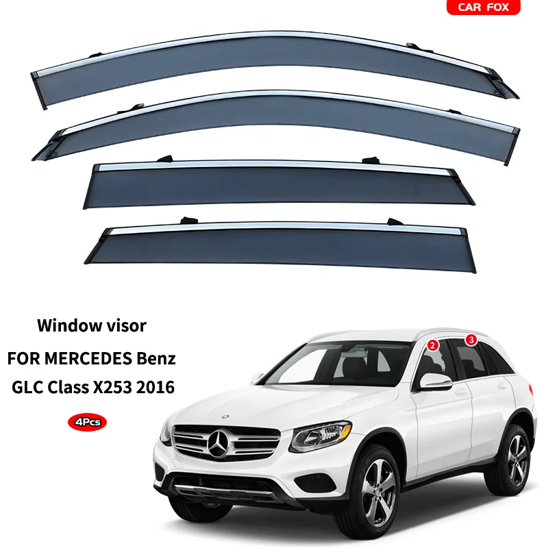 For Benz GLC X253 Window visor Weather Shield Side Window Deflector Car windshield weather shield Car accessories