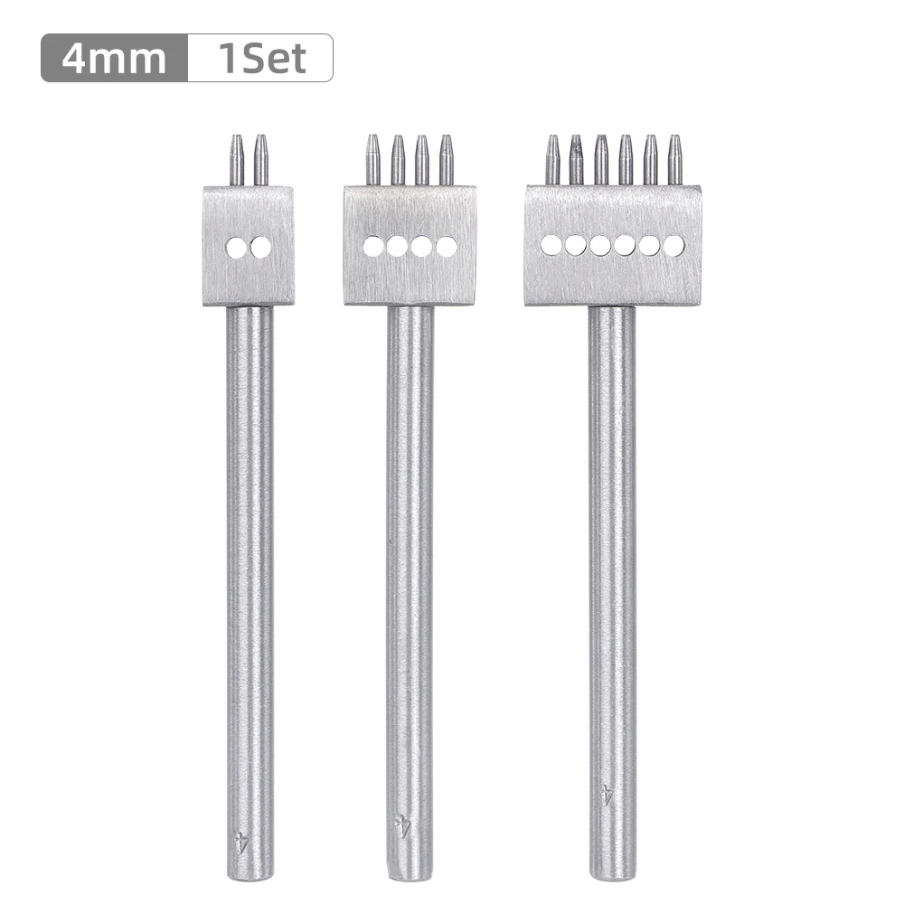 3 stks/set Professionele DIY Lederen Ponsen Sterven, Handmatige Perforator voor Leer Handwerk, Multi-Ronde Ponsen Sterven Tool Set