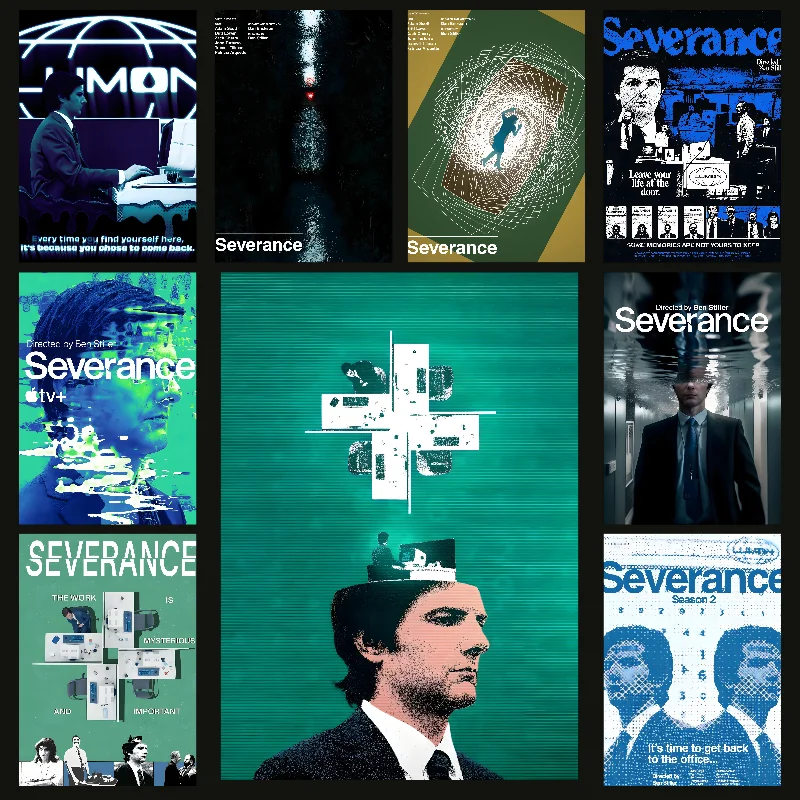 TV Show Severance  Poster Self-adhesive Art Waterproof Paper Sticker Coffee House Bar Room Wall Decor