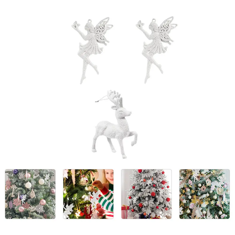

3Pcs Christmas Tree Hanging Decors Small Xmas Pendants Fine Workmanship Festival Scene Hanging Crafts Xmas Ornaments