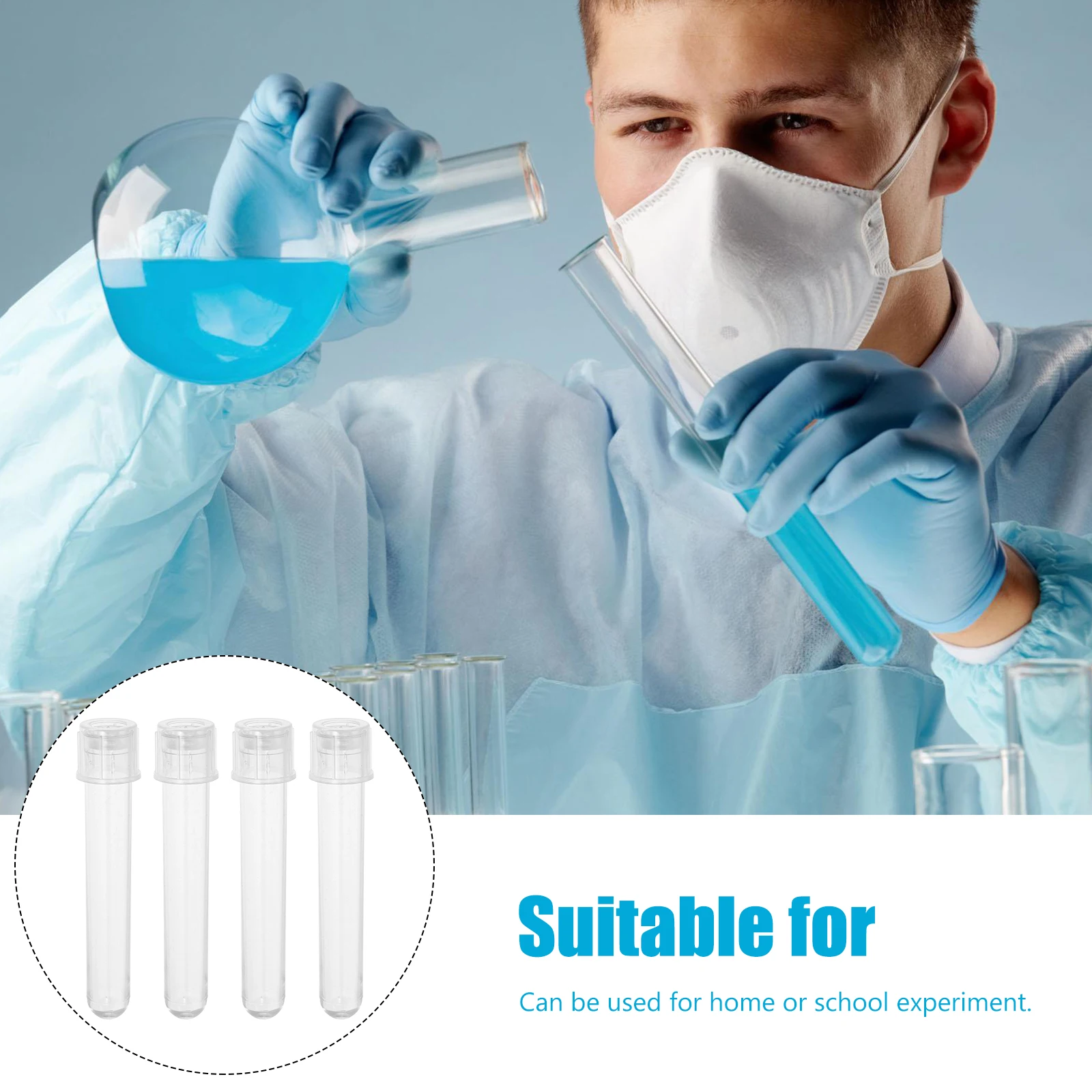 

24 Pcs Shake Tube Science Test Tubes Clear Empty Equipment Mini Small Sample Testing Plastic Lab Travel
