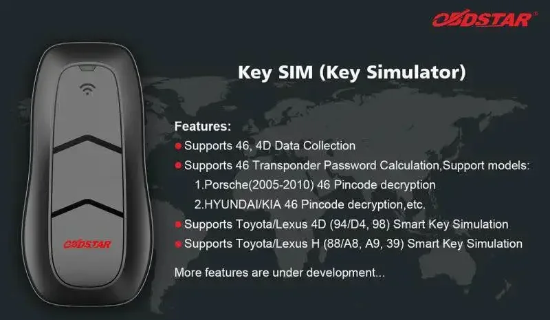 OBDSTAR Key SIM 5 in 1 Smart Key Simulator for Toyota 4D and H Chip Work with X300 DP Plus/X300 Pro4/Key Master 5 In Stock