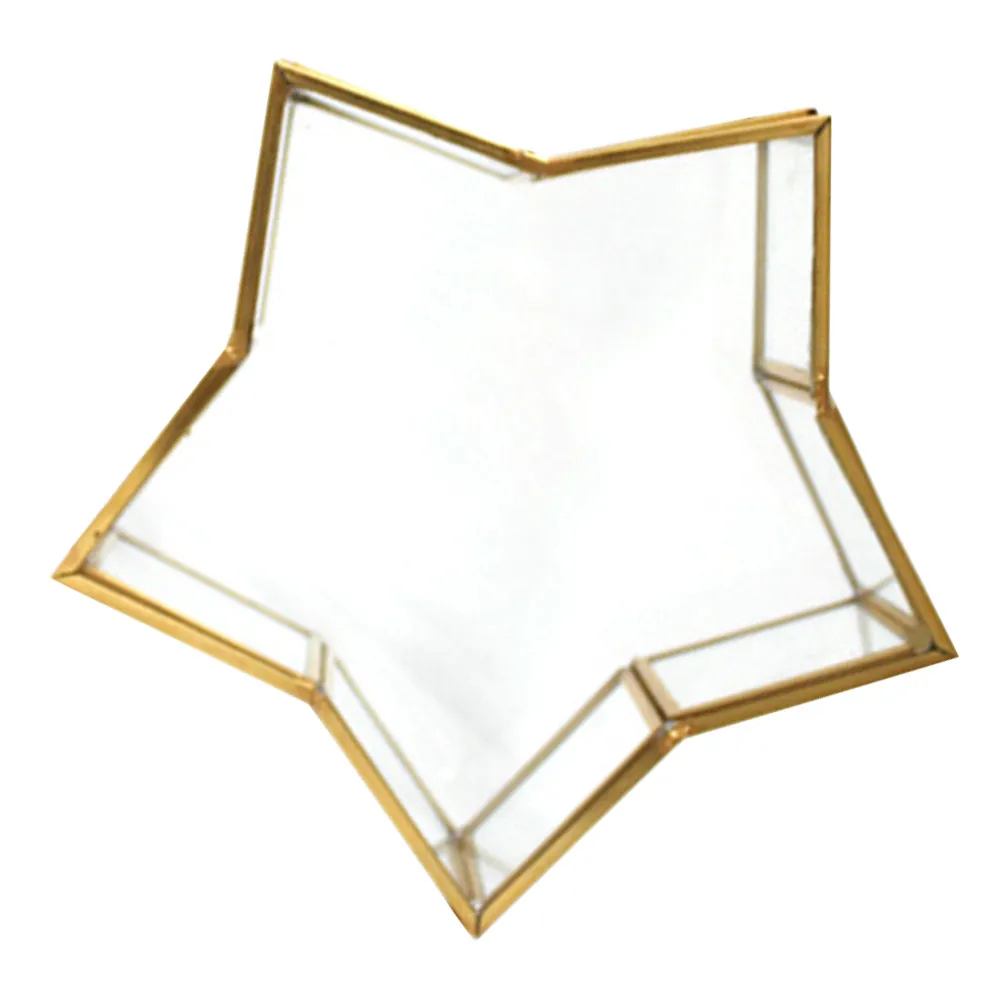 

Star Shaped Glass Jewelry Storage Box Organizer Unique Design Preserved Flower Packaging Birthday Gift Jewelry Display Case with
