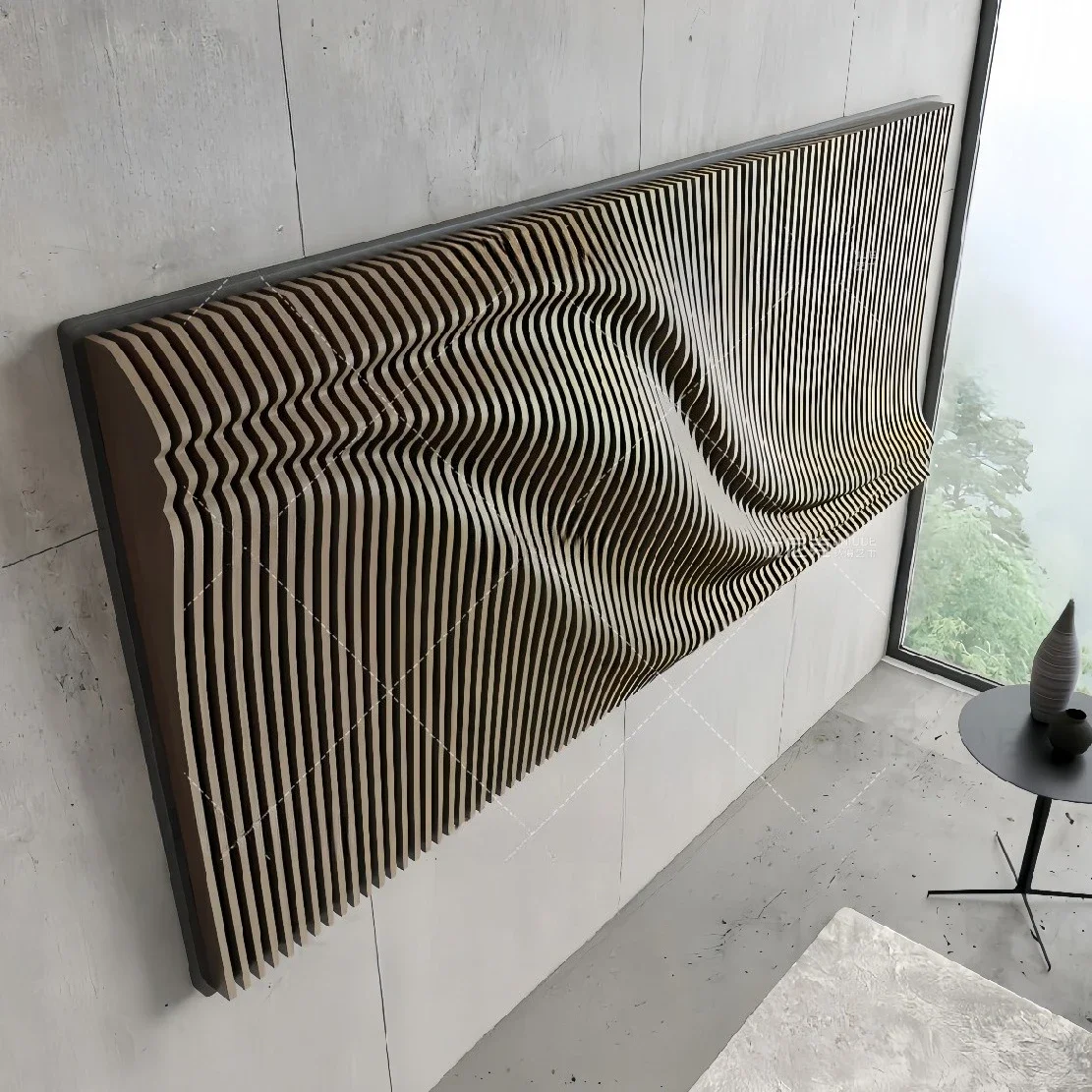 Solid wood sliced leaf wall decoration shopping mall homestay creative solid wood creative personalized decoration