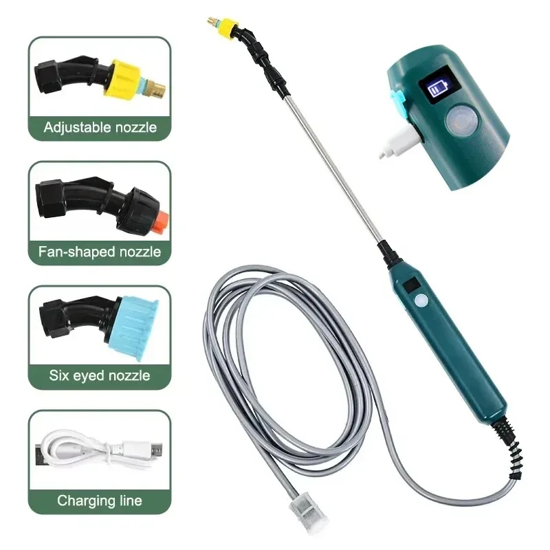 2400mAh Electric Garden Sprayer High Pressure Portable Gardening Tool with 3 Mist Nozzles For Plant Watering Irrigation