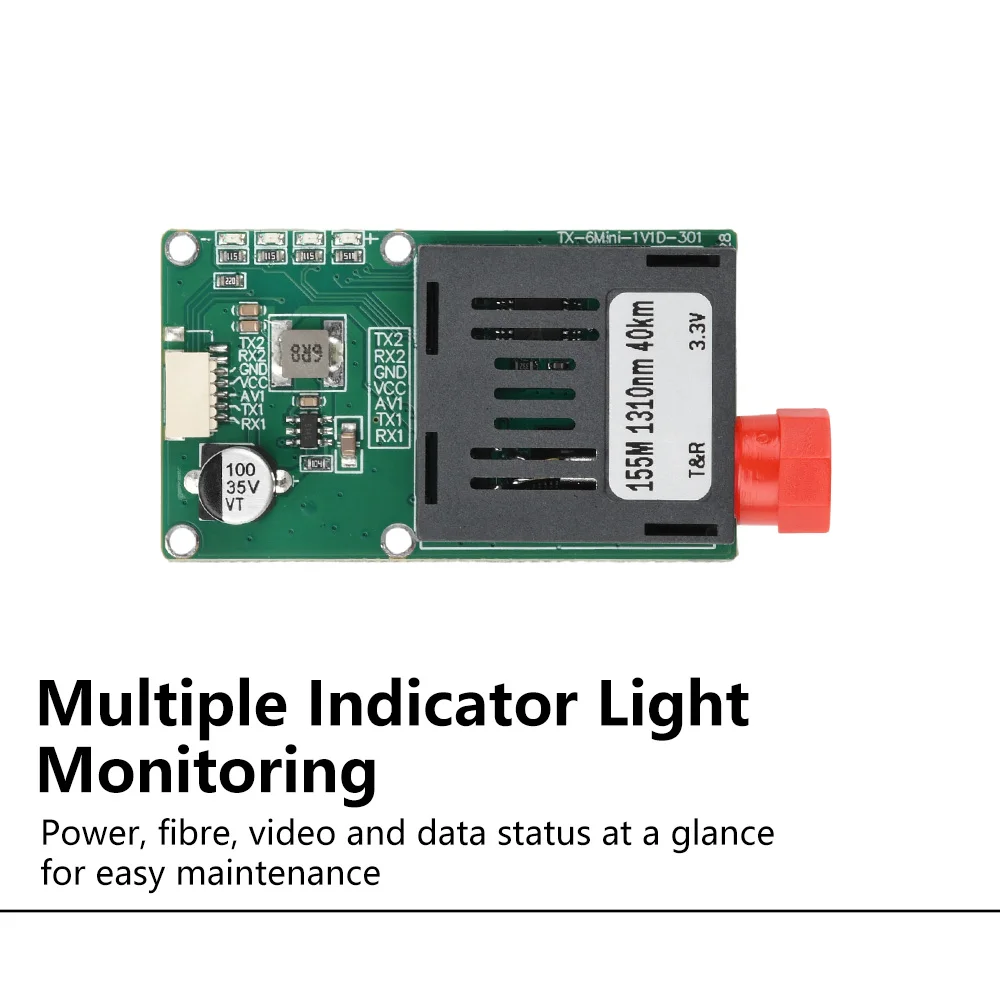 TTL-Optisches Transceiver-Modul für Drohnen 5,5-26V Weitspannungsfaser-Optische Kommunikation 20-60KM Reichweite Leichtbauweise FPV – Detail 3