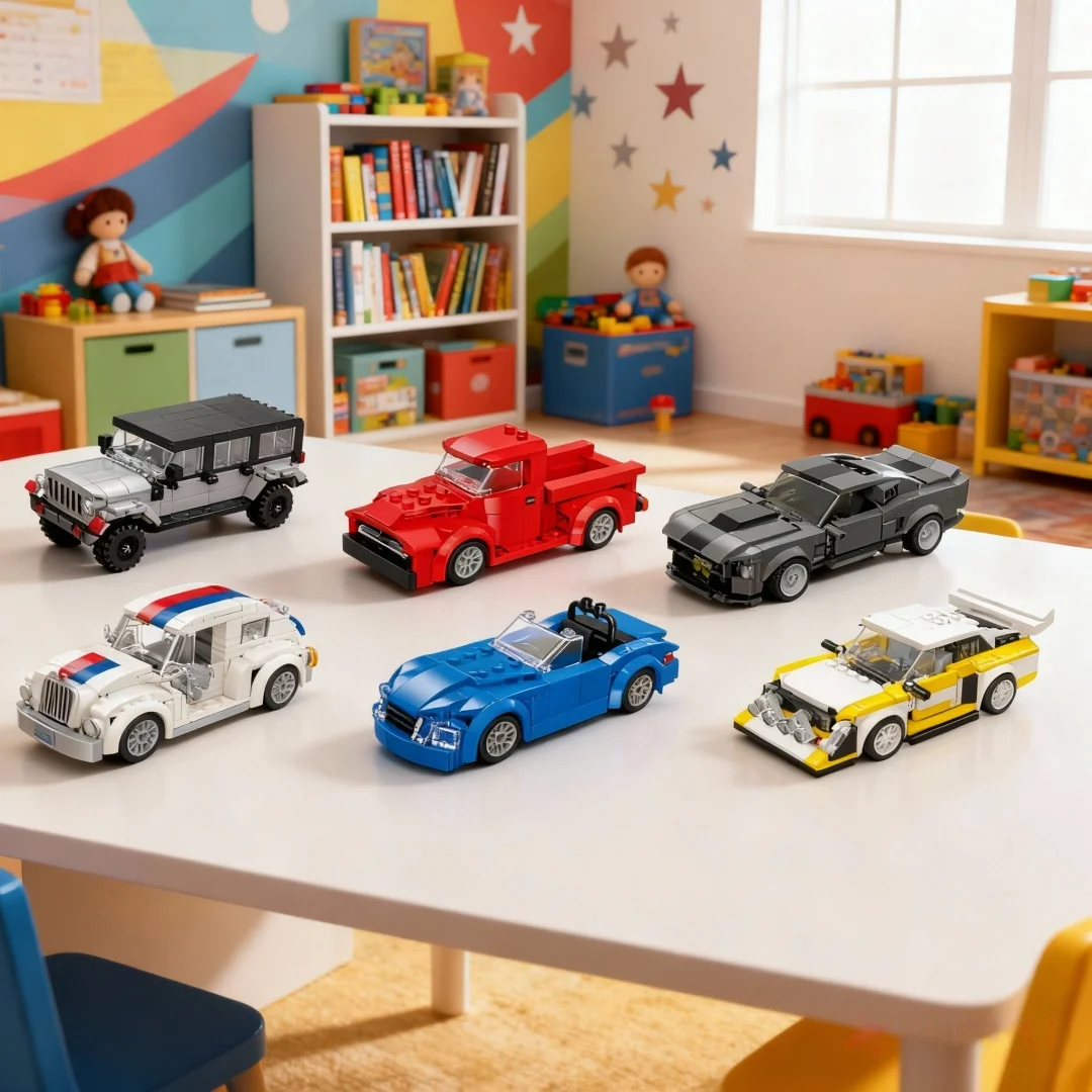 KNEW BUILT Boys‘ Favorite Car Vehicle Building Blocks–Quick Assembly DIY Toys,Desktop Decor,New Year Christmas Party Favor Gifts view 6