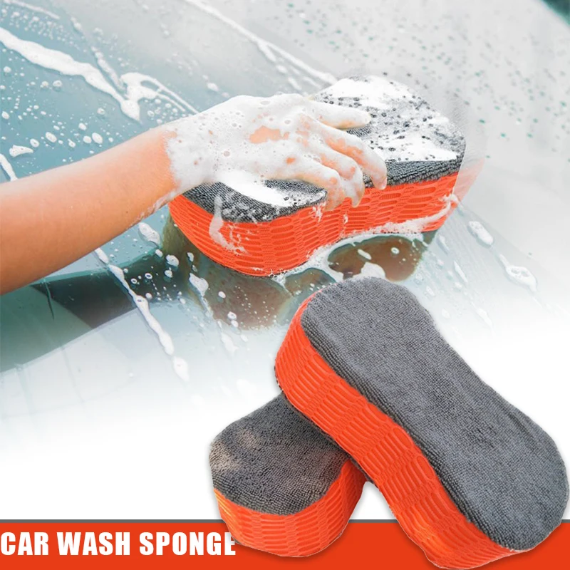 Car Wash Sponge Extra Large Cleaning Honeycomb Coral Car Orange Thick Sponge Block Car Home Supplies Auto Wash Tools Everyday