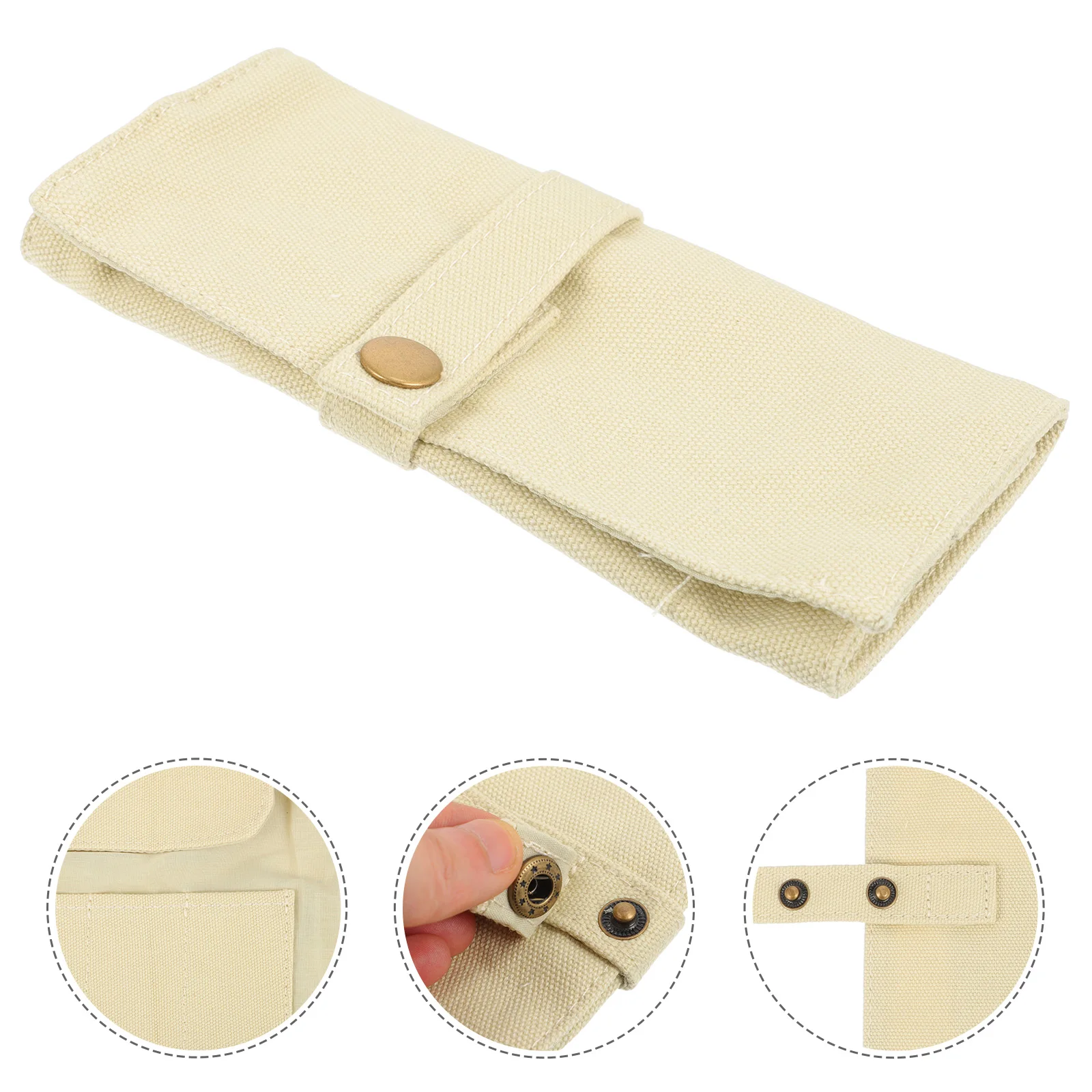 

5 Pcs Durable Canvas Watch Band Carrying Bag Large Capacity Watch Roll Organizer Pouch Case
