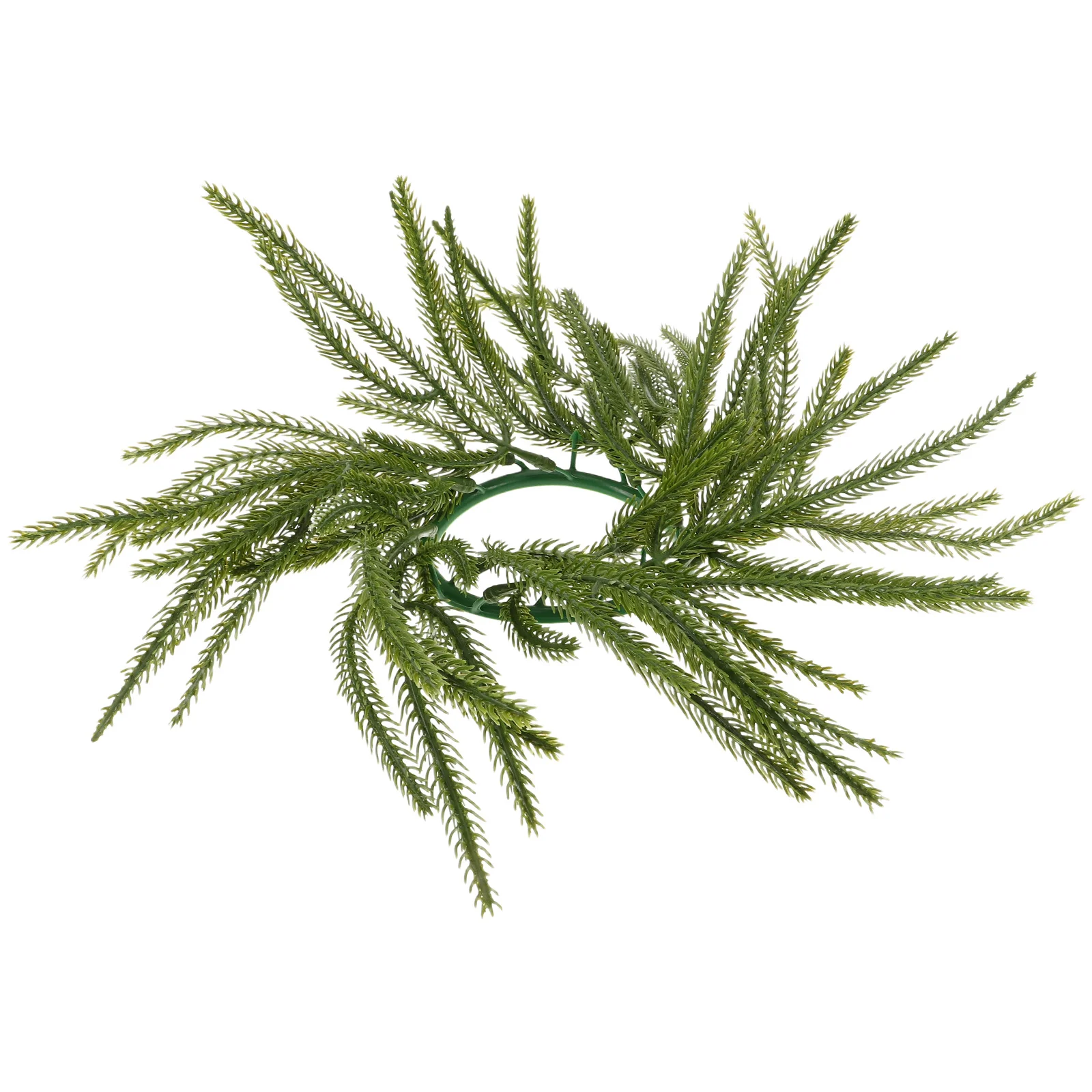 

25cm Realistic Norfolk Pine Wreath Ring Greenery Christmas Decor Farmhouse Table Centerpiece Xmas Holiday Garland
