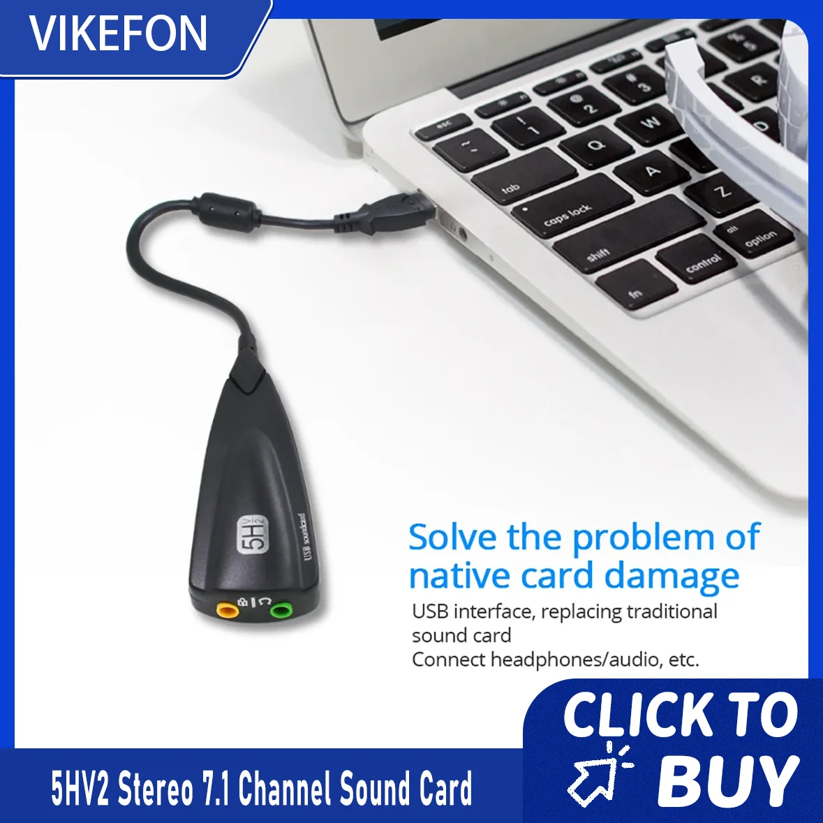 

5HV2 stereo 7.1 channel with cable sound card USB sound card Computer games dedicated external high-end sound card