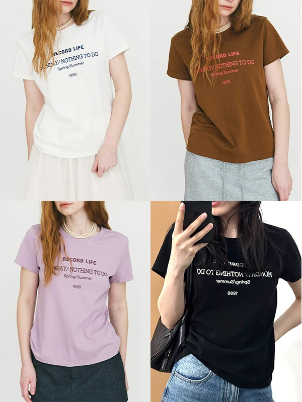 

Женский свободный длинный свитер FreMoi Luxury из 80-ниточного хлопка с круглым вырезом и буквенным принтом, цветной код настроения