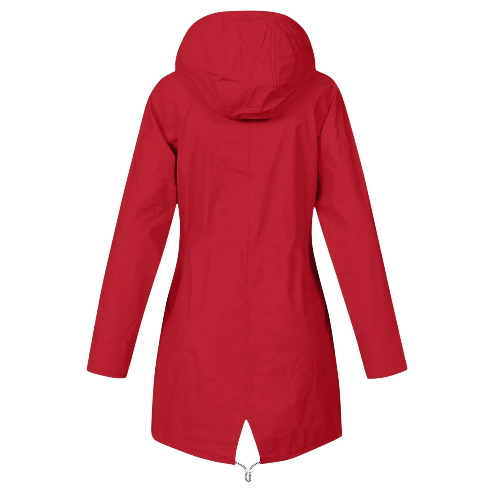 Abrigo grueso y cálido para mujer, abrigo de nieve con capucha y cordón a rayas de Color sólido a la moda de talla grande para invierno, prendas de vestir