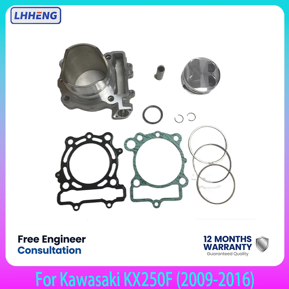 Piston Cylinder Kit 77mm For Kawasaki KX250F 2009-2016 With/Without Pin Hole 16mm Pin Top End Rebuild