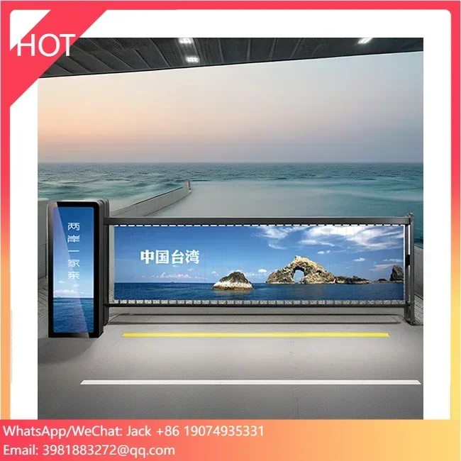 

Automatic LED Screen Advertising Steel Security Barrier Gate For Car Parking Outdoor Entry And Exit Security System