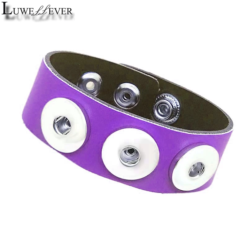 9 Colors 209 Original Genuine Leather Retro Bracelet 18mm Snap Button Charm Jewelry For Women Teenagers Men