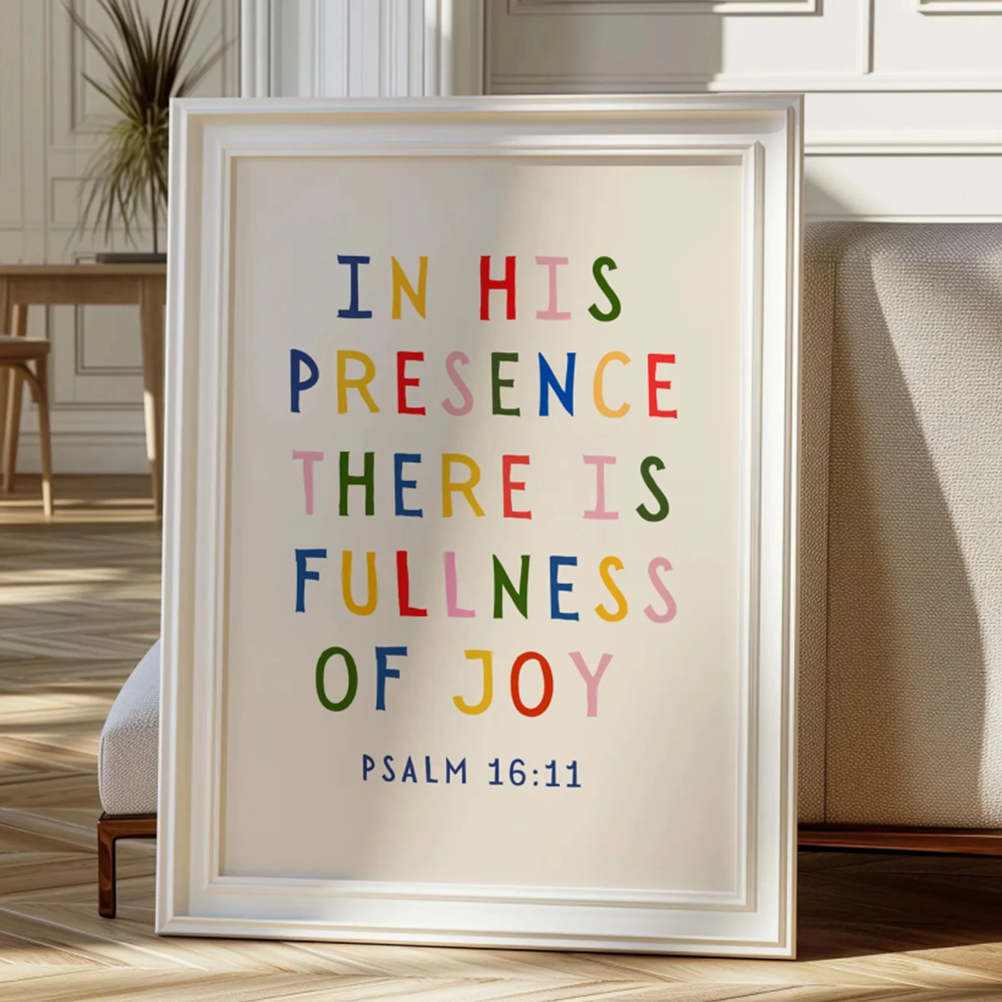 Christian Psalm 16:11 Bible Verse Wall Art Print Canvas Painting Poster Picture For Living Room,Bedroom,Restaurant Home Decor