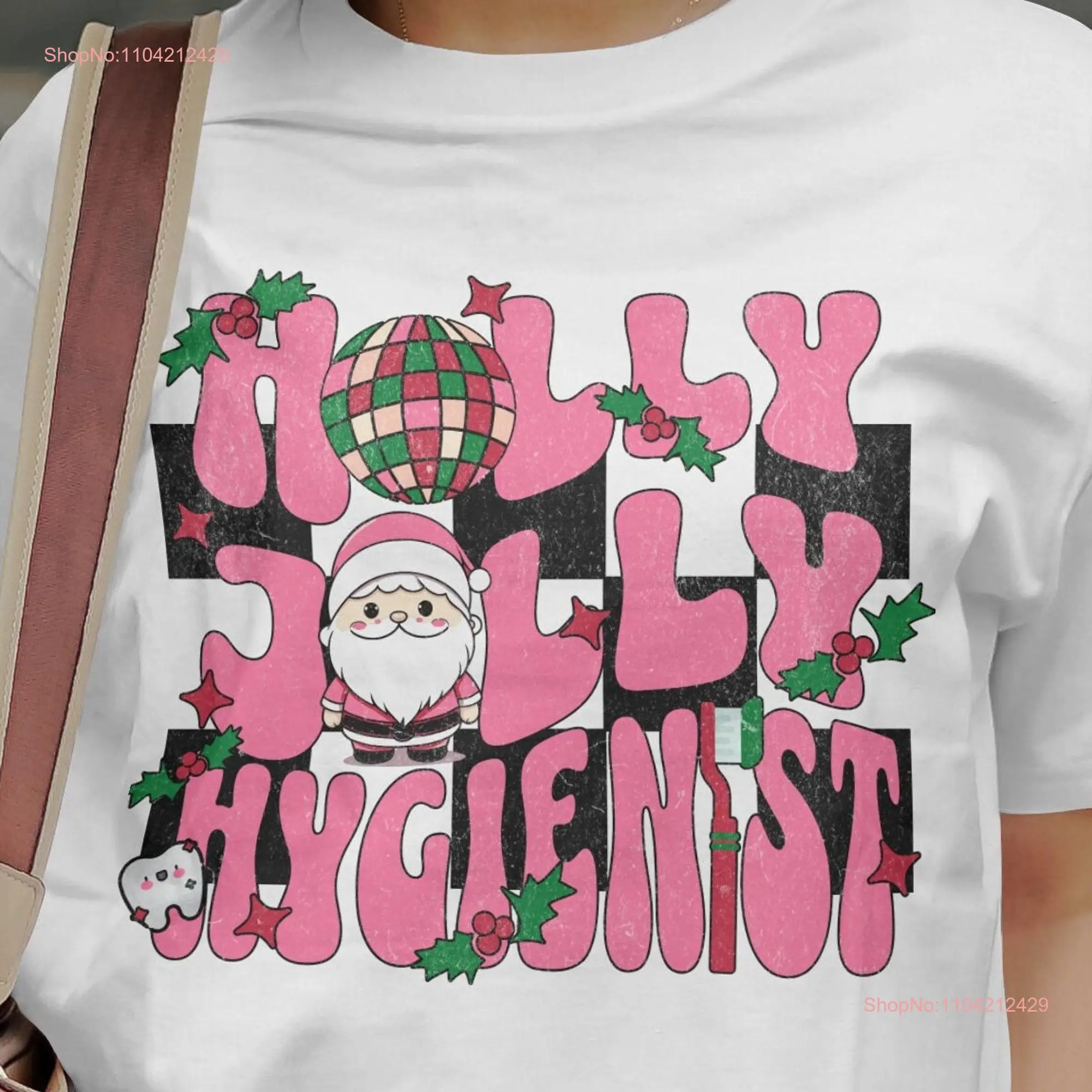 Holly Jolly HygienisT T Shirt Retro Groovy Christmas Comfort Colors Santa Claus for women her long or short sleeves