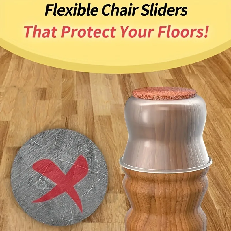 12pcs/set Anti-Slip Chair Leg Protectors Silicone Table & Chair Pads for Restaurant Hotel Café - Non-Slip Floor Protection image 6