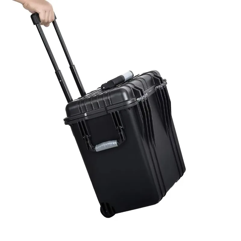 MJ-5016 Caja de almacenamiento de plástico para herramientas impermeable multifuncional de 19,5 pulgadas para exportación al por mayor de China con ruedas y asa