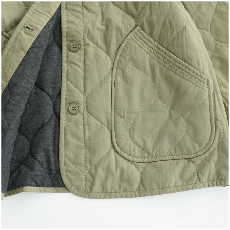 Lightweight Long Sleeved Padded Jacket for Men Women Loose Casual Japanese Retro Single Breasted Clip on Cotton Short Parkas