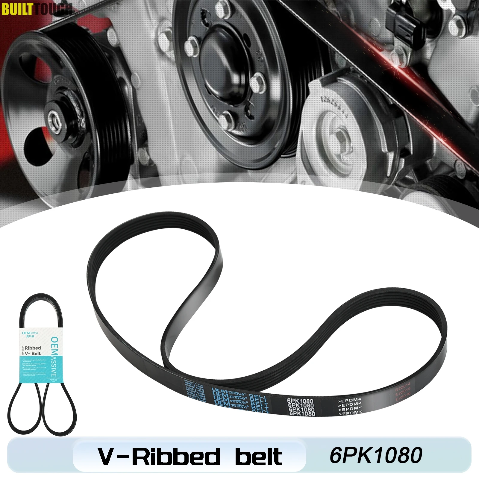 6PK1080 V-RIBBED BELT Air Conditioner Belt Multi V Drive Belt For 405 I Break 1987 1988 1989 1990 1991 92 030145933K 036145933AJ