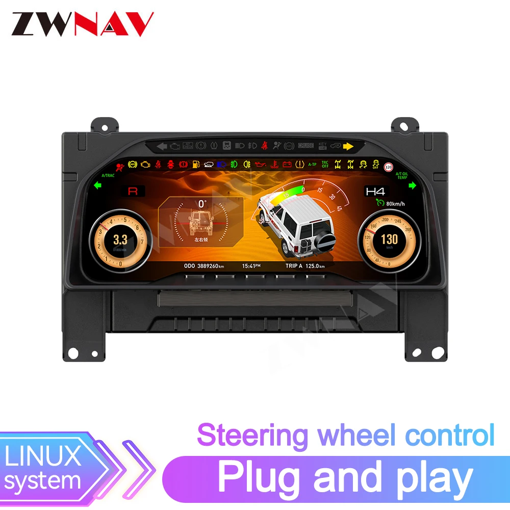 

ZWNAV 12,3-дюймовый цифровой кластер для TOYOTA LC70\71\76\78\79 ЖК-дисплей приборной панели спидомеры ЖК-дисплей приборной панели система LINUX