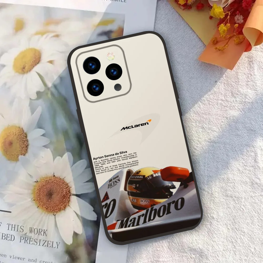 1PC A-Ayrton S-Senna F1 Racing Phone Case Silicone Soft For iPhone 16 15 14 13 12 11 X XR Plus Pro Max Plus
