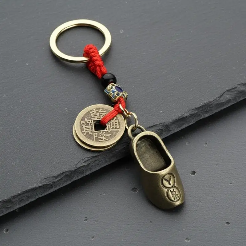 Fortune and Wealth Keychain Feng Shui Five Emperor Coins Good Luck Ornament