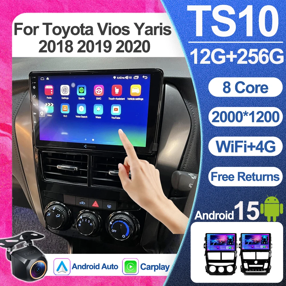 

Car Radio Android 15 Carplay For Toyota Vios Yaris 2018 2019 2020 Multimedia Player Stereo 2din Navigation GPS Head Unit DSP DIN